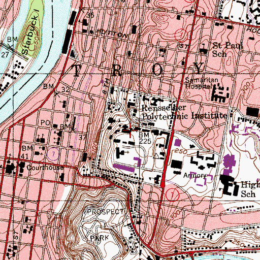 Topographic Map of Russell Sage Laboratory, NY