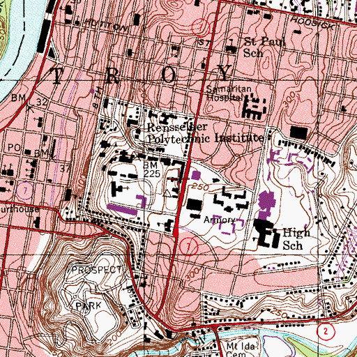 Topographic Map of Russell Sage Dining Hall, NY