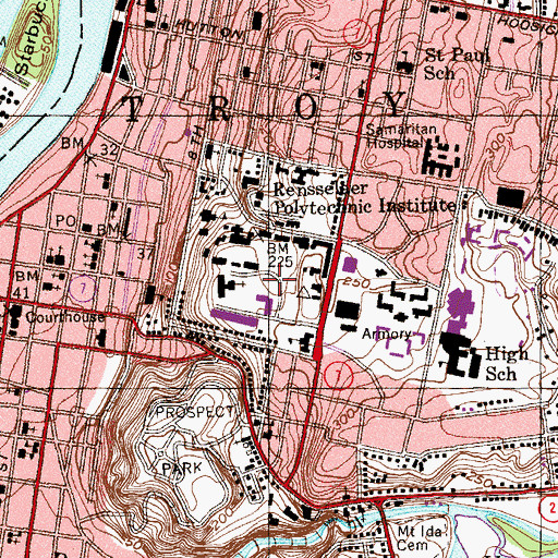 Topographic Map of J Erik Jonsson Engineering Center, NY
