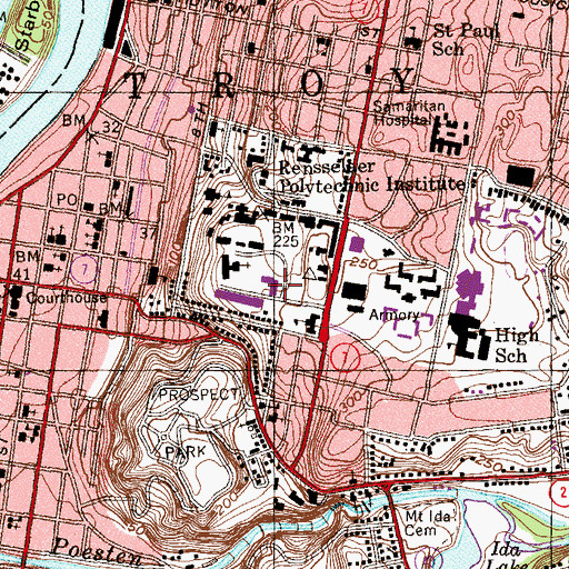 Topographic Map of Jonsson-Rowland Science Center, NY