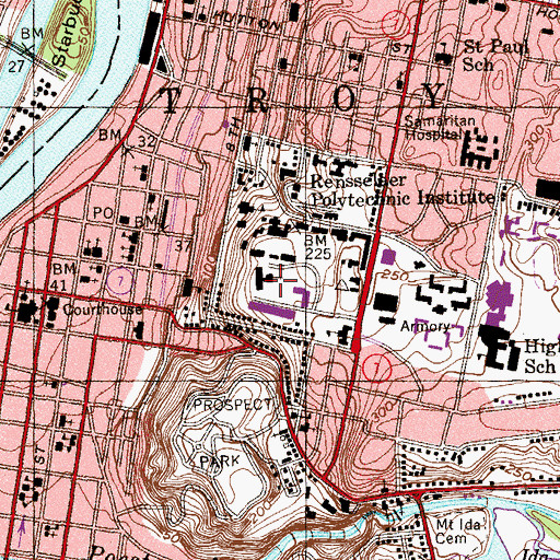 Topographic Map of Voorhees Computing Center, NY