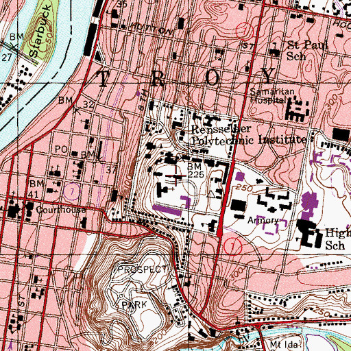 Topographic Map of Laily Hall, NY
