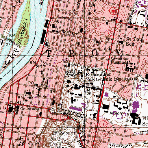 Topographic Map of Black Cultural Center, NY