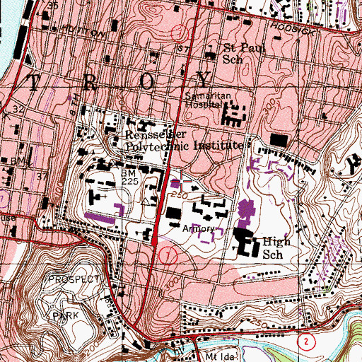 Topographic Map of Rensselaer Union, NY