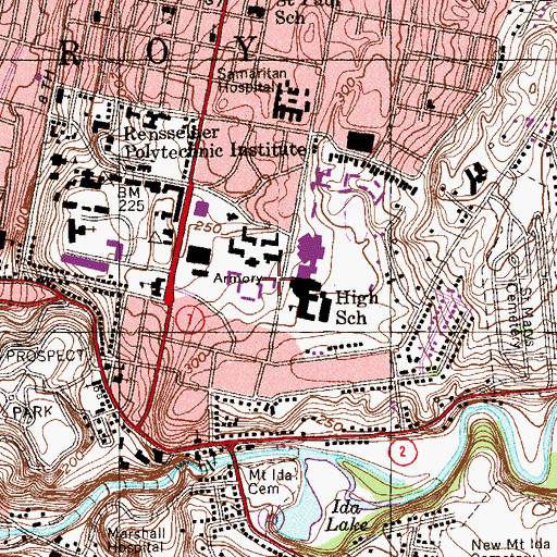 Topographic Map of Nason Hall, NY