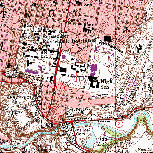 Topographic Map of Nugent Hall, NY