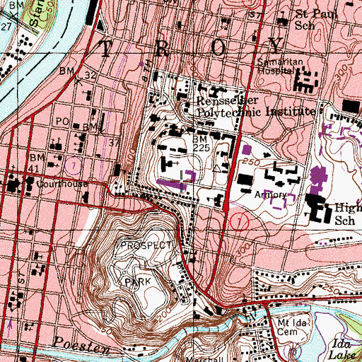 Topographic Map of Empire State Hall, NY