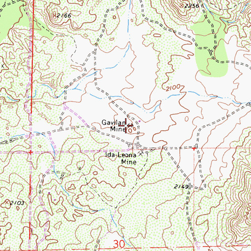 Topographic Map of Gavilan Mine, CA