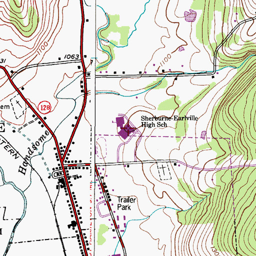 Topographic Map of Sherburne-Earlville High School, NY