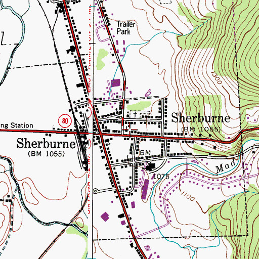 Topographic Map of Saint Malachy's Roman Catholic Church, NY