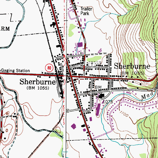 Topographic Map of Sherburne Public Library, NY
