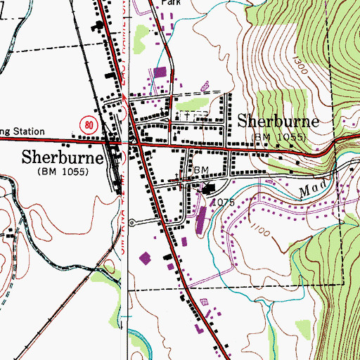 Topographic Map of Sherburne United Methodist Church, NY