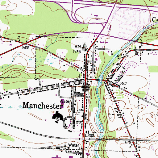 Topographic Map of Manchester Methodist Church, NY