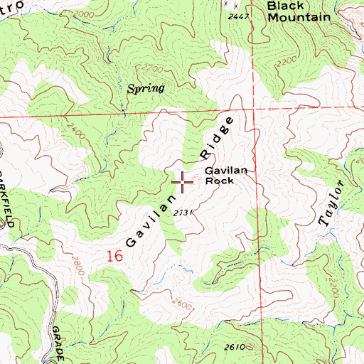 Topographic Map of Gavilan Rock, CA