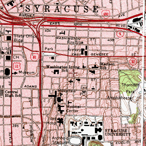 Topographic Map of Institute For Human Performance, NY