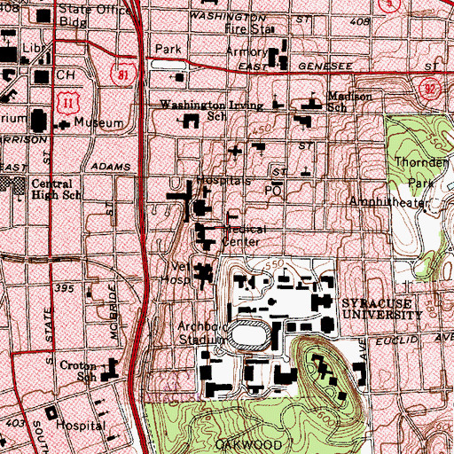 Topographic Map of Setnor Academic Building, NY