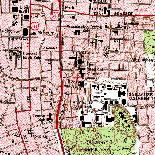 Topographic Map of Silverman Hall, NY
