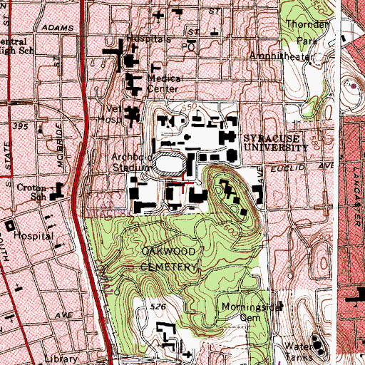 Topographic Map of SUNY College of Environmental Science and Forestry, NY