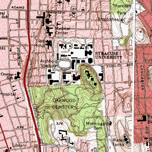 Topographic Map of Bray Hall, NY