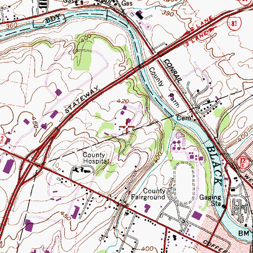 Topographic Map of Robert E. Lansing Building, NY