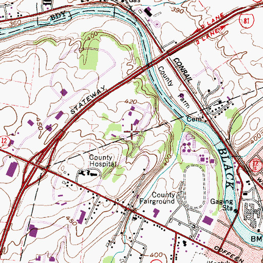 Topographic Map of Samuel Guthrie Building, NY