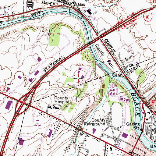 Topographic Map of John Foster Dulles Building, NY