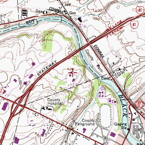 Topographic Map of James McVean Student Center, NY