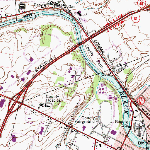 Topographic Map of Melvil Dewey Library Building, NY