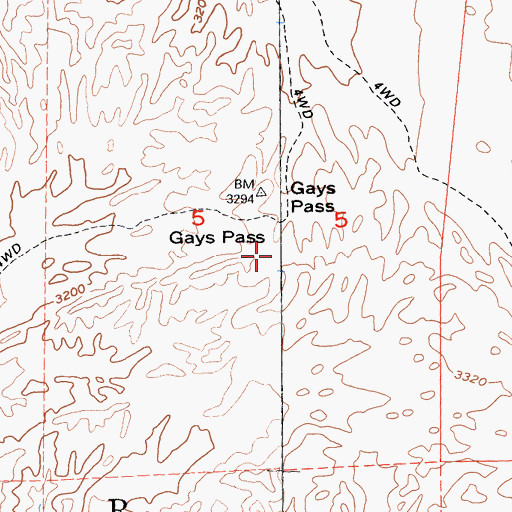 Topographic Map of Gays Pass, CA