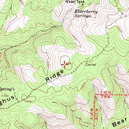 Topographic Map of Geghus Ridge, CA