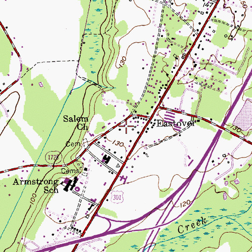 Topographic Map of Town of Eastover, NC