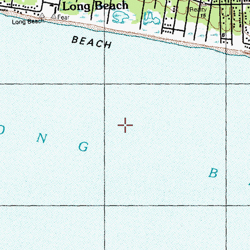 Topographic Map of Town of Long Beach (historical), NC