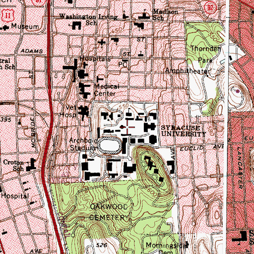 Topographic Map of Hendricks Chapel, NY