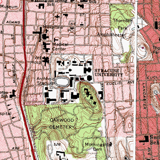 Topographic Map of Carnegie Library, NY