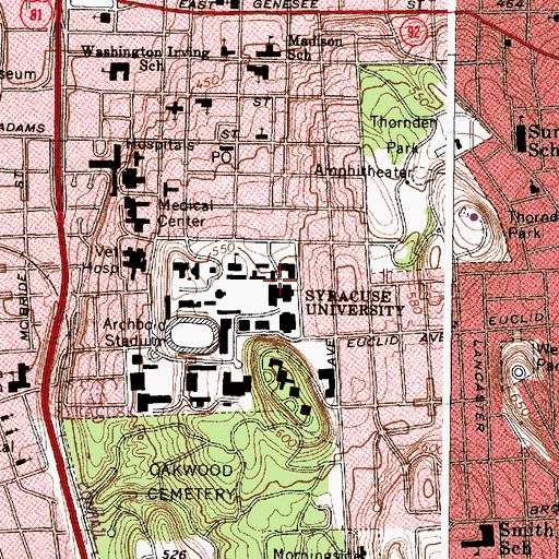 Topographic Map of Machinery Hall, NY