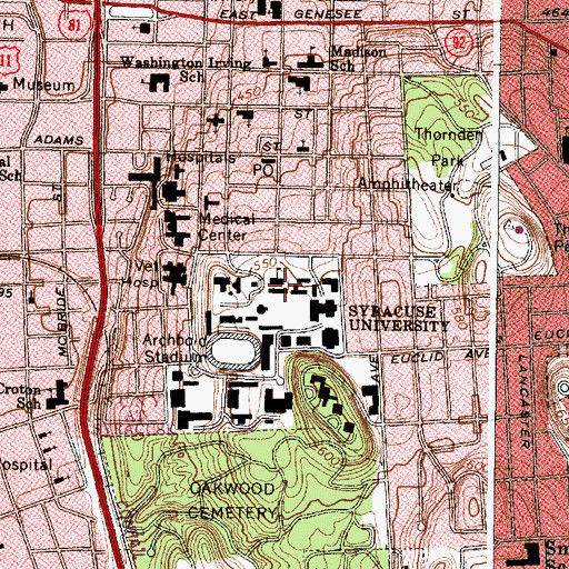 Topographic Map of H. B. Crouse Building, NY