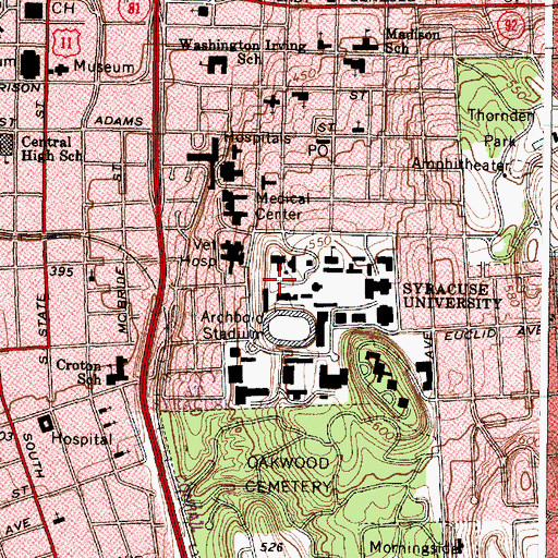 Topographic Map of Holden Observatory, NY