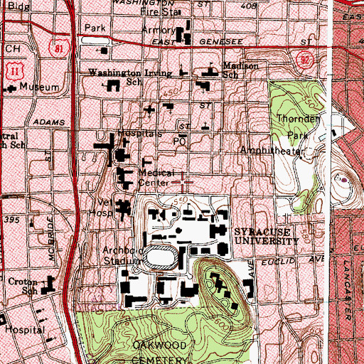 Topographic Map of Newhouse Hall, NY