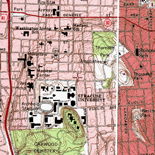 Topographic Map of Goldstein Alumni and Faculty Center, NY