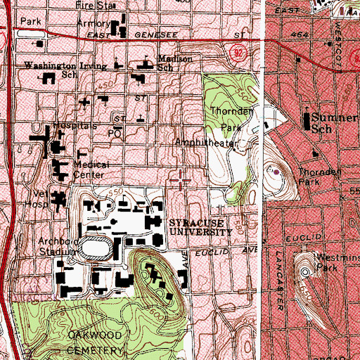 Topographic Map of Watson Residence Hall, NY