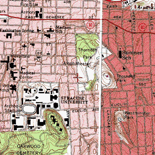 Topographic Map of DellPlain Residence Hall, NY