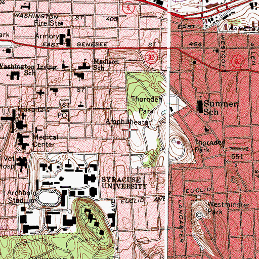 Topographic Map of Booth Residence Hall, NY
