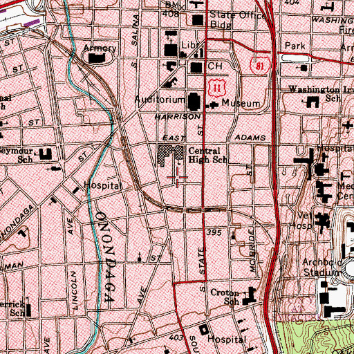 Topographic Map of Slutzker Center for International Studies, NY