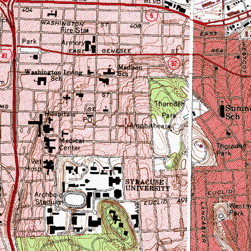 Topographic Map of Walnut Residence Hall, NY