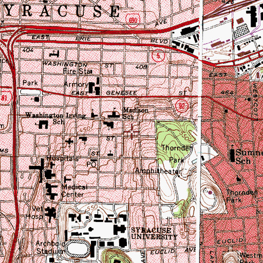 Topographic Map of Washington Arms Residence Hall, NY