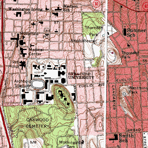 Topographic Map of Syracuse University Science and Technology Center, NY