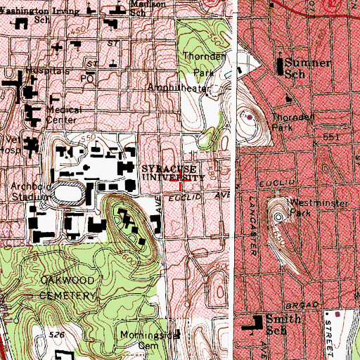 Topographic Map of Shaw Dining and Residence Hall, NY