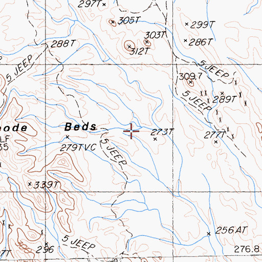 Topographic Map of Geode Beds, CA