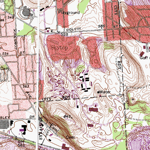 Topographic Map of Goldstein Student Center, NY