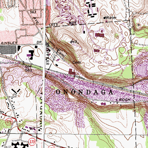 Topographic Map of Hawkins Building, NY